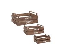 Set de 3 cagettes en bois L23/29/35cm - Atmosphera Créateur d'intérieur