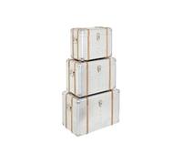 Atmosphera Créateur d'intérieur - Lot de 3 Malles de Rangement "Sky" 54cm Argent Gris