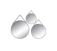 Créateur d'intérieur - Lot de 3 Miroirs Métal "Ronds" 29cm Noir