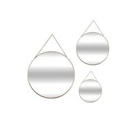 Lot de 3 Miroirs Métal "Ronds" 29cm Or