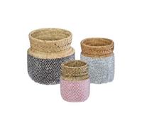 Atmosphera Créateur d'intérieur - Lot de 3 Paniers de Rangement "Seagrass" 24cm Multicolore Multicolore G