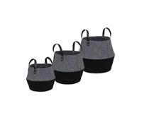 Créateur d'intérieur - Lot de 3 Paniers Déco Deep Soul 43cm Noir & Gris