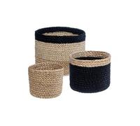 Atmosphera – Set de 3 paniers en jute – Noir