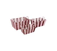Atmosphera Créateur d'intérieur - Lot de 3 Paniers Tressés "Chéri" 37cm Rouge Grenat Rouge