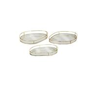 Atmosphera Créateur d'intérieur - Lot de 3 plateaux de présentation Lily 30 cm doré