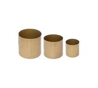 Créateur d'intérieur - Lot de 3 Pots en Métal "Le Collectionneur" 14cm Or