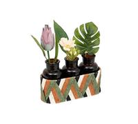 Créateur d'intérieur - Lot de 3 Soliflores Déco Exotic Panama 26cm Multicolore