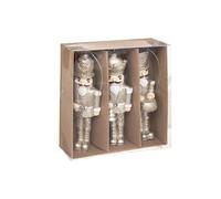 Atmosphera Créateur d'intérieur - Lot de 3 Sujets de Noël Casse Noisette 10cm Or G