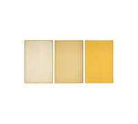 Créateur d'intérieur - Lot de 3 Torchons "Imprimé" 45x70cm Ocre