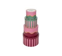 Atmosphera – Lot de 4 boîtes déco Cherie 25 x 15 cm Rouge