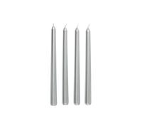 Créateur d'intérieur - Lot de 4 Bougies Bâton "Satin" 25cm Argent