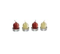 Créateur d'intérieur - Lot de 4 Bougies Chauffe-Plat "Boule de Noël" 4cm Multicolore