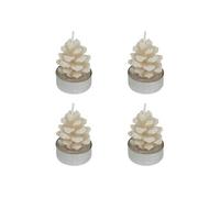 Atmosphera Créateur d'intérieur - Lot de 4 Bougies Chauffe-Plats "Pomme de Pin" 100g Beige Beige