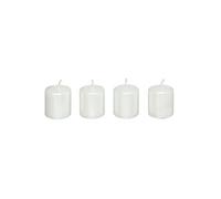 Atmosphera Créateur d'intérieur - Lot de 4 Bougies Déco "Satin" 4cm Blanc Blanc G