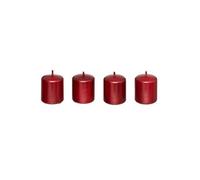 Créateur d'intérieur - Lot de 4 Bougies Déco "Satin" 4cm Rouge