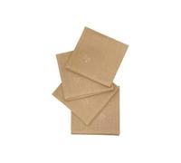 Atmosphera Créateur d'intérieur - Lot de 4 Serviettes de Table Brodé "Joy" 40x40cm Beige Lin Beige