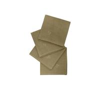 Créateur d'intérieur - Lot de 4 Serviettes de Table Brodé "Joy" 40x40cm Kaki