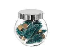 Atmosphera Créateur d'intérieur - Lot de 5 Sapins Enneigés Déco Bocal 7cm Vert G