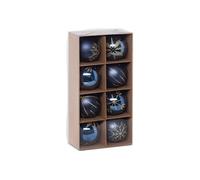 Atmosphera Créateur d'intérieur - Lot de 8 Boules de Noël "Maison des Couleurs" 8cm Bleu & Or Bleu G