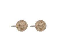 Atmosphera - Boutons de meuble x2 "Dayana" Jute & Métal - D.4 cm - Beige