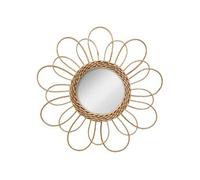 Atmosphera Créateur d'intérieur - Miroir Déco en Rotin "Fleur" 38cm Naturel Beige G