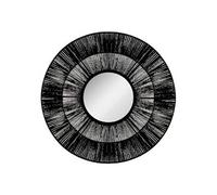 Créateur d'intérieur - Miroir Rond Motif Ethnique "Landy" 76cm Noir