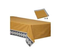 Créateur d'intérieur - Nappe & 6 Serviettes de Table "Inuits Dreams" 150x250cm Ocre