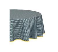 Créateur d'intérieur - Nappe Antitache Imprimée Alya 180cm Bleu Foncé