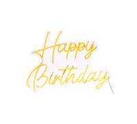 Créateur d'intérieur - Néon LED Mural "Happy Birthday" 42cm Jaune