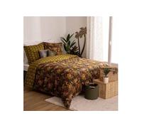 Atmosphera – Parure de lit imprimée "Tropical boudoir" 240x220 cm vert kaki