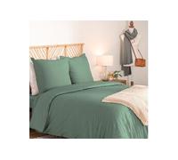 Atmosphera Créateur d'intérieur - Parure de Lit 3 Pièces "Percale" 260x240cm Tilleul Vert G