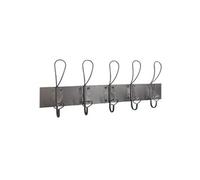 Atmosphera Créateur d'intérieur - Patère en Métal 5 Crochets Factory 65cm Gris Gris, Gris
