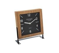 Atmosphera - Pendule à poser silencieuse Pauline 23 cm Naturel Marron