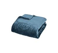 Atmosphera - Plaid Flanelle Cuddly Bleu égéen 130x180cm