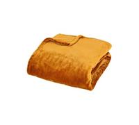 Atmosphera – Plaid en flanelle Cuddly 130x180 cm Jaune cumin