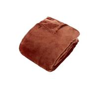 Créateur d'intérieur - Plaid en Flanelle Uni "Ollis" 240x260cm Terracotta