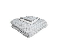Atmosphera - Plaid fausse fourrure bouclée 120 x 160 cm Gris clair