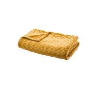 Atmosphera Plaid Imprimé «Losange 3D» 125 x 150 cm Ocre