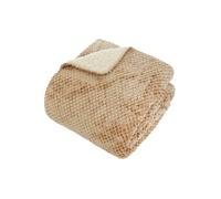 Créateur d'intérieur - Plaid Sherpa en Flanelle "Lyno" 130x170cm Beige