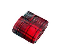 Atmosphera - Plaid Flanelle imprimé Brody Rouge 170x130cm