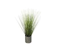 Atmosphera - Plante artificielle en pot Herbe - H45 cm - Pot métal - Gris