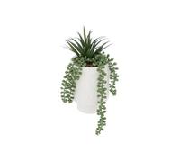 Plante artificielle en pot en ciment H25cm blanc - Atmosphera Créateur d'intérieur