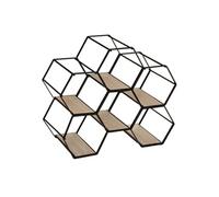 Atmosphera Porte-bouteilles Arty 6 emplacements – Noir effet bois, L26×H30 cm