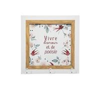 Créateur d'intérieur - Porte-Clés 3 Crochets Imprimé Poésie 28cm Blanc