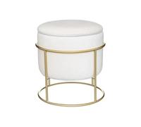 Créateur d'intérieur - Pouf & Coffre de Rangement "Eliane" 44cm Ivoire