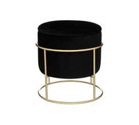 Créateur d'intérieur - Pouf & Coffre de Rangement "Eliane" 44cm Noir