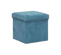 Atmosphera Créateur d'intérieur - Pouf Coffre Pliable "Mémo" 40cm Bleu Canard Bleu G