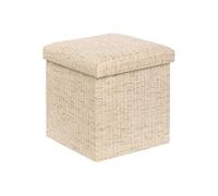 Atmosphera – Pouf coffre pliable Olma 38 x 38 cm Crème