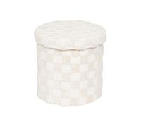 Atmosphera - Pouf Pliant pasti Blanc d38x38cm