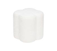 Atmosphera - Pouf Lavon Fleur Tissu chenille Blanc 38x35x35 cm